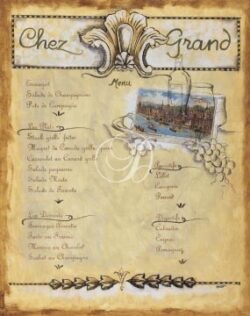 Paris Menu I