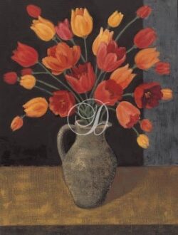 Red Tulips in Jar