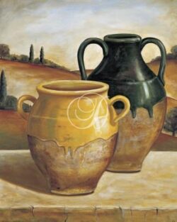 Olive Jars In Tuscan Landscape I