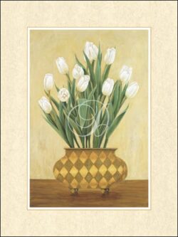 Tulips In Checkered Vase