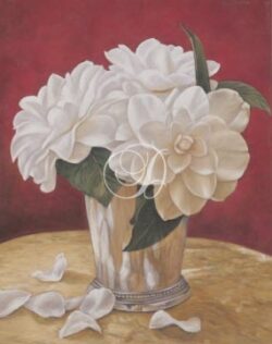 Roses In Silver Vase