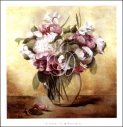 Peonies in a Glass Vase